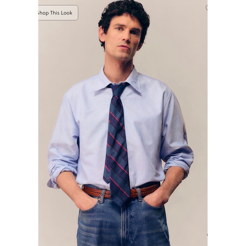 J.CREW Ludlow Premium Fine Cotton Slim Dress Shirt Blue 15/33 Cotton FM493 NEW